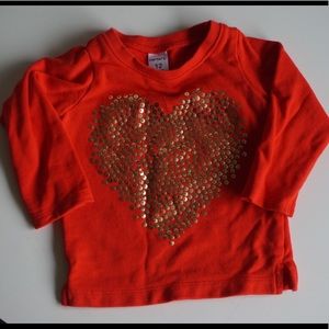 12 M Red Sweater w/ gold heart